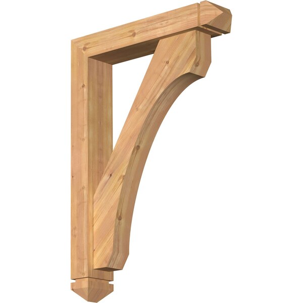 Ekena Millwork Legacy Arts and Crafts Smooth Bracket w/ Offset Brace, Western Red Cedar, 5 1/2"W x 28"D x 40"H BKT0604X28X40LEC03SWR - main